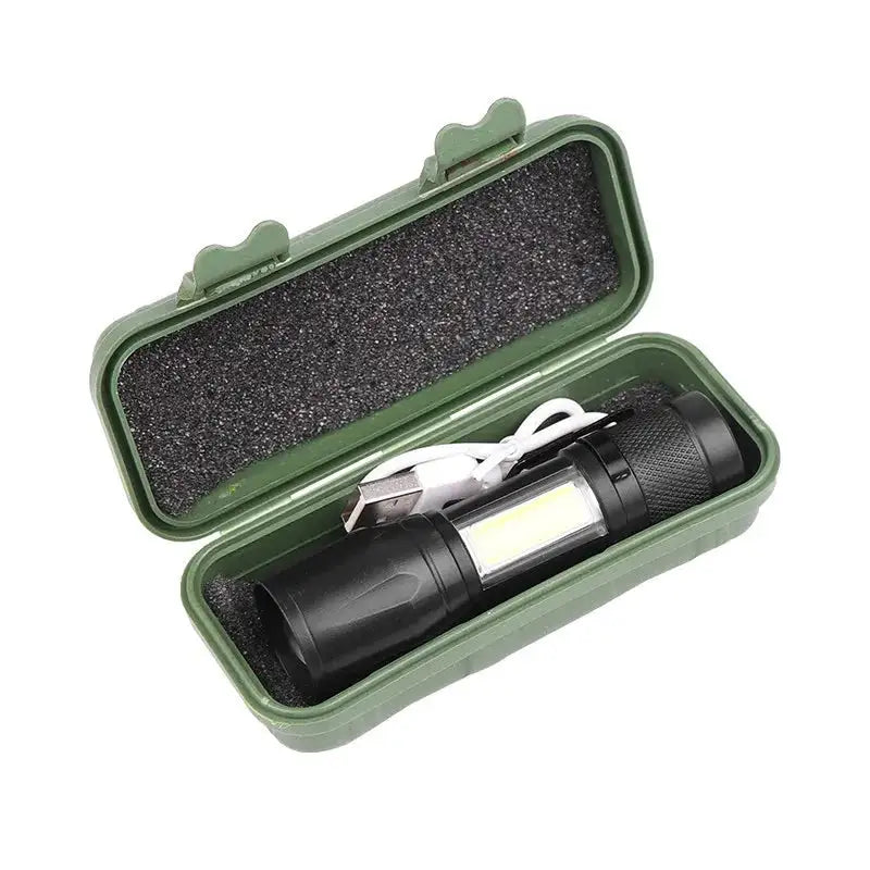 Mini Rechargeable LED Flashlight COB+XPE