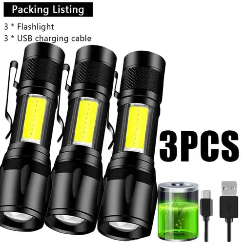 Mini Rechargeable LED Flashlight COB+XPE